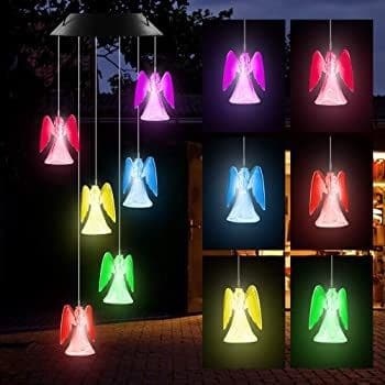 AceList Color-Changing Solar Mobile Wind Chime