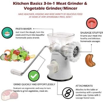 F&W Kitchen Basics Manual Meat and Vegetable Grinder